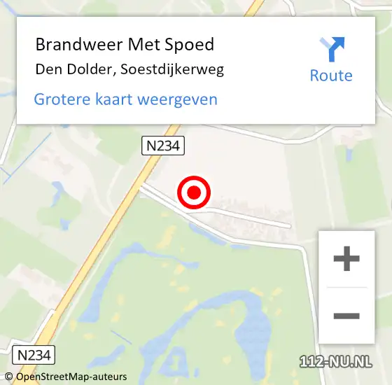Locatie op kaart van de 112 melding: Brandweer Met Spoed Naar Den Dolder, Soestdijkerweg op 12 december 2023 13:12