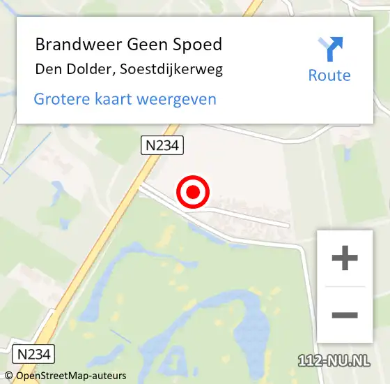 Locatie op kaart van de 112 melding: Brandweer Geen Spoed Naar Den Dolder, Soestdijkerweg op 12 december 2023 13:13