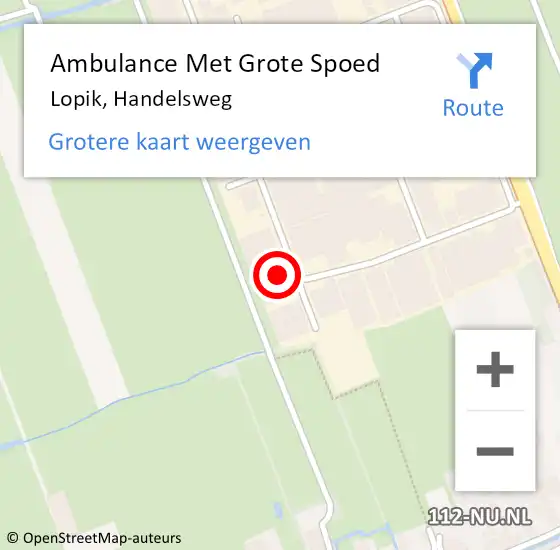 Locatie op kaart van de 112 melding: Ambulance Met Grote Spoed Naar Lopik, Handelsweg op 18 september 2014 10:36