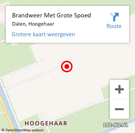 Locatie op kaart van de 112 melding: Brandweer Met Grote Spoed Naar Dalen, Hoogehaar op 12 december 2023 14:08