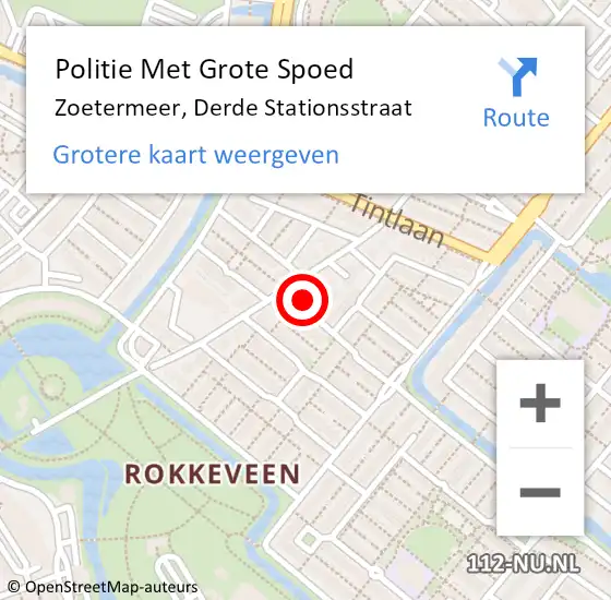Locatie op kaart van de 112 melding: Politie Met Grote Spoed Naar Zoetermeer, Derde Stationsstraat op 12 december 2023 14:28