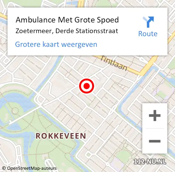 Locatie op kaart van de 112 melding: Ambulance Met Grote Spoed Naar Zoetermeer, Derde Stationsstraat op 12 december 2023 14:29