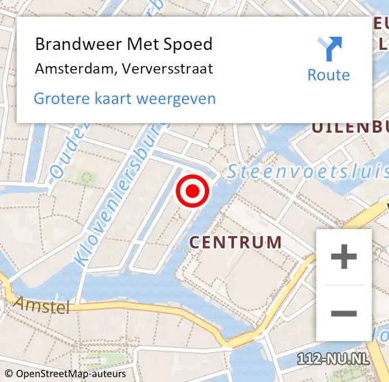 Locatie op kaart van de 112 melding: Brandweer Met Spoed Naar Amsterdam, Verversstraat op 12 december 2023 15:01