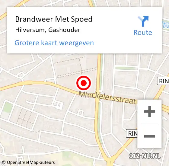 Locatie op kaart van de 112 melding: Brandweer Met Spoed Naar Hilversum, Gashouder op 12 december 2023 15:13