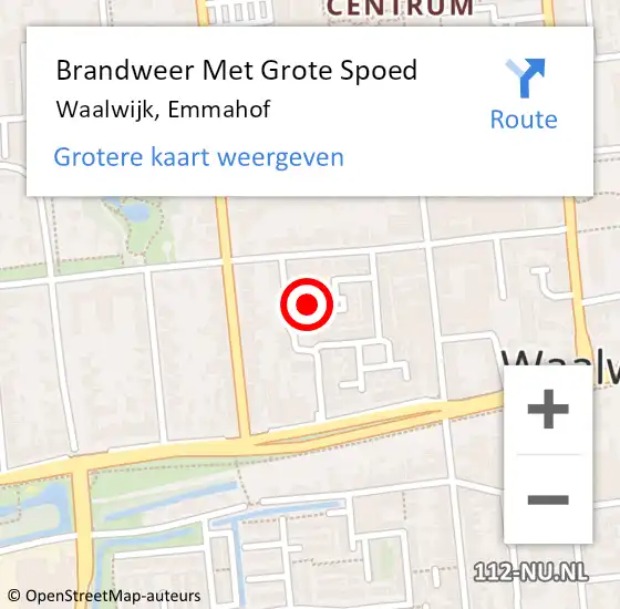 Locatie op kaart van de 112 melding: Brandweer Met Grote Spoed Naar Waalwijk, Emmahof op 12 december 2023 15:18