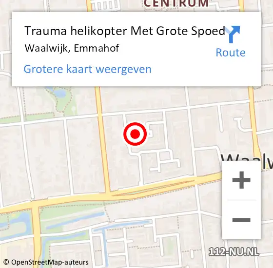 Locatie op kaart van de 112 melding: Trauma helikopter Met Grote Spoed Naar Waalwijk, Emmahof op 12 december 2023 15:19