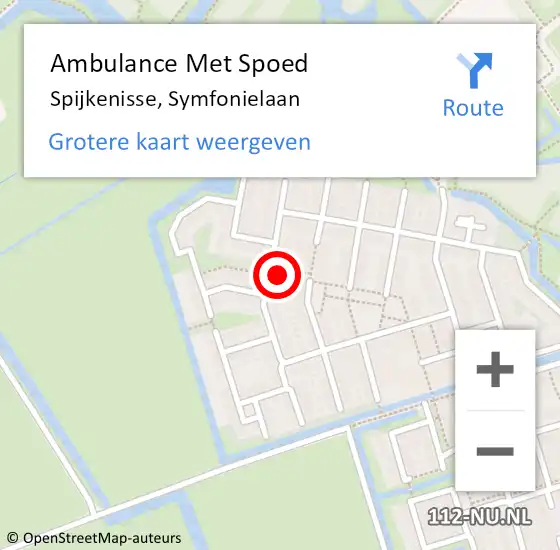 Locatie op kaart van de 112 melding: Ambulance Met Spoed Naar Spijkenisse, Symfonielaan op 12 december 2023 15:35