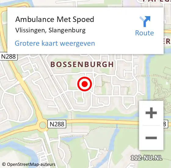 Locatie op kaart van de 112 melding: Ambulance Met Spoed Naar Vlissingen, Slangenburg op 18 september 2014 10:46