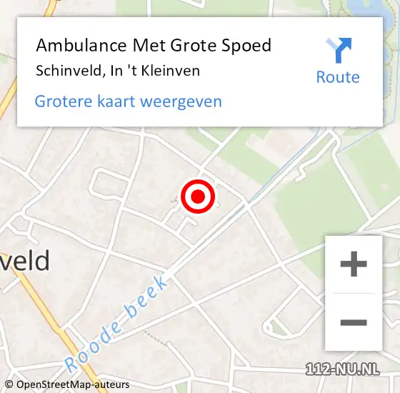 Locatie op kaart van de 112 melding: Ambulance Met Grote Spoed Naar Schinveld, In 't Kleinven op 18 september 2014 10:47