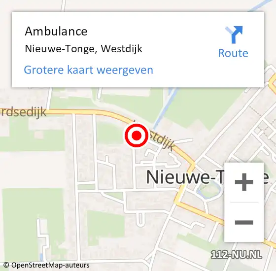 Locatie op kaart van de 112 melding: Ambulance Nieuwe-Tonge, Westdijk op 18 september 2014 10:55