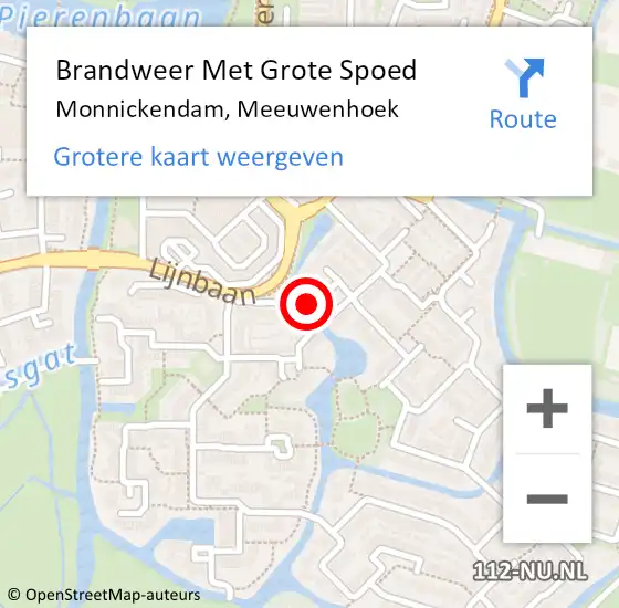 Locatie op kaart van de 112 melding: Brandweer Met Grote Spoed Naar Monnickendam, Meeuwenhoek op 12 december 2023 17:49