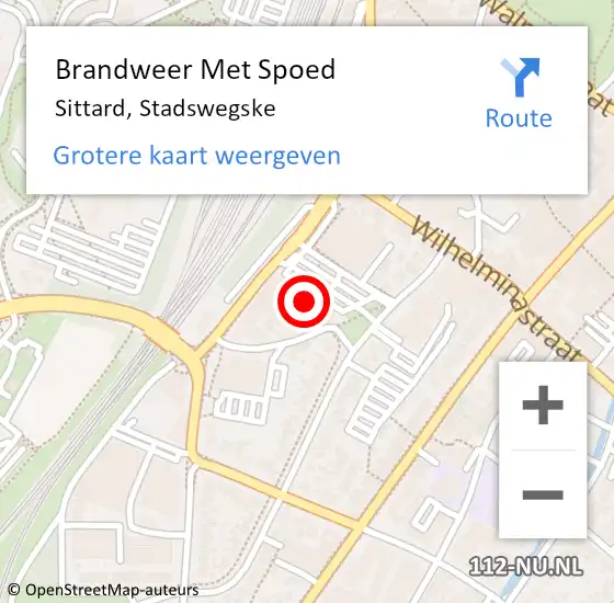 Locatie op kaart van de 112 melding: Brandweer Met Spoed Naar Sittard, Stadswegske op 12 december 2023 17:54