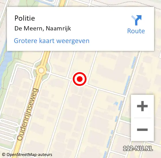 Locatie op kaart van de 112 melding: Politie De Meern, Naamrijk op 12 december 2023 17:56