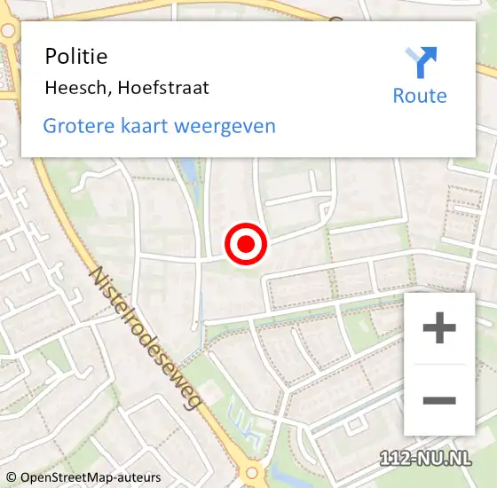 Locatie op kaart van de 112 melding: Politie Heesch, Hoefstraat op 12 december 2023 18:39