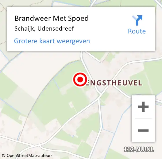 Locatie op kaart van de 112 melding: Brandweer Met Spoed Naar Schaijk, Udensedreef op 12 december 2023 19:11