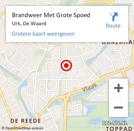 Locatie op kaart van de 112 melding: Brandweer Met Grote Spoed Naar Urk, De Waard op 12 december 2023 19:32