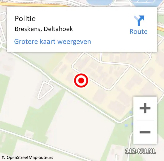 Locatie op kaart van de 112 melding: Politie Breskens, Deltahoek op 12 december 2023 19:32