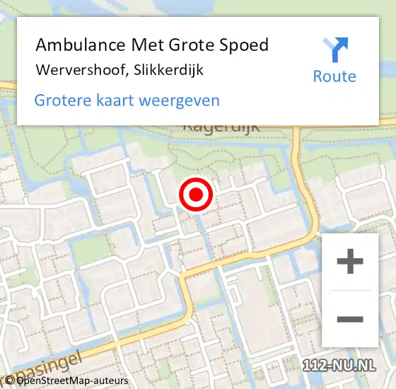 Locatie op kaart van de 112 melding: Ambulance Met Grote Spoed Naar Wervershoof, Slikkerdijk op 12 december 2023 22:31