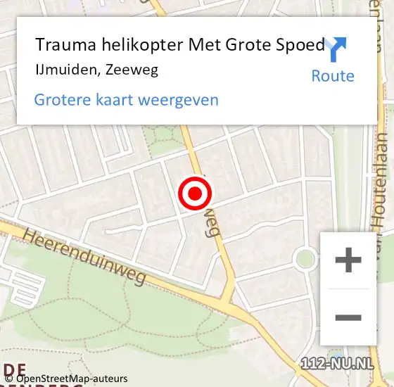 Locatie op kaart van de 112 melding: Trauma helikopter Met Grote Spoed Naar IJmuiden, Zeeweg op 13 december 2023 00:22
