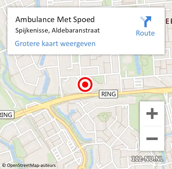 Locatie op kaart van de 112 melding: Ambulance Met Spoed Naar Spijkenisse, Aldebaranstraat op 13 december 2023 04:04
