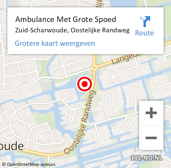 Locatie op kaart van de 112 melding: Ambulance Met Grote Spoed Naar Zuid-Scharwoude, Oostelijke Randweg op 13 december 2023 04:19