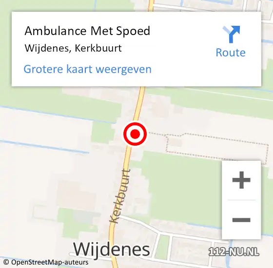 Locatie op kaart van de 112 melding: Ambulance Met Spoed Naar Wijdenes, Kerkbuurt op 13 december 2023 04:36