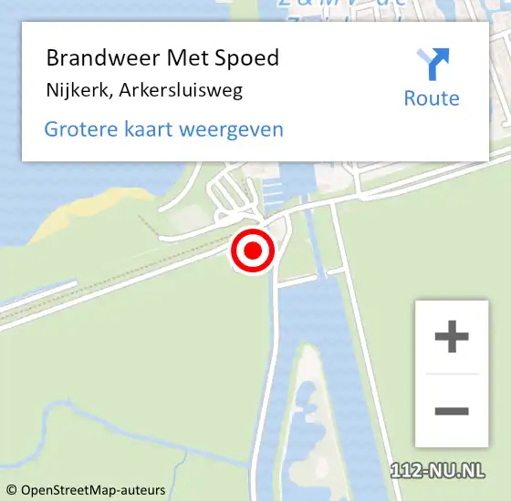 Locatie op kaart van de 112 melding: Brandweer Met Spoed Naar Nijkerk, Arkersluisweg op 13 december 2023 09:00