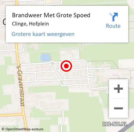 Locatie op kaart van de 112 melding: Brandweer Met Grote Spoed Naar Clinge, Hofplein op 13 december 2023 10:02