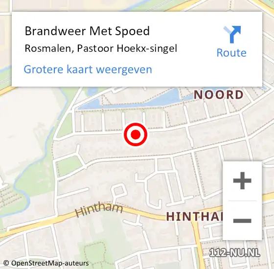 Locatie op kaart van de 112 melding: Brandweer Met Spoed Naar Rosmalen, Pastoor Hoekx-singel op 13 december 2023 10:13
