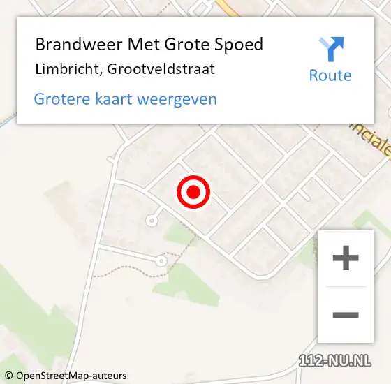 Locatie op kaart van de 112 melding: Brandweer Met Grote Spoed Naar Limbricht, Grootveldstraat op 13 december 2023 10:25
