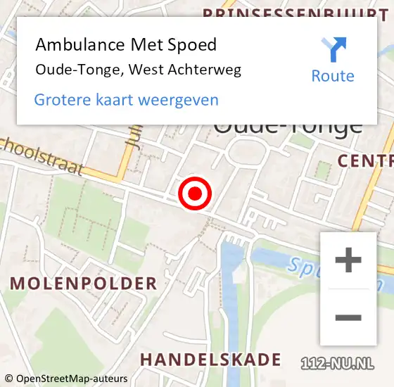 Locatie op kaart van de 112 melding: Ambulance Met Spoed Naar Oude-Tonge, West Achterweg op 13 december 2023 10:26