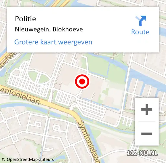 Locatie op kaart van de 112 melding: Politie Nieuwegein, Blokhoeve op 13 december 2023 11:20