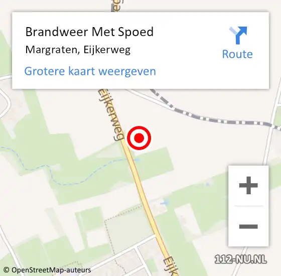 Locatie op kaart van de 112 melding: Brandweer Met Spoed Naar Margraten, Eijkerweg op 13 december 2023 12:05