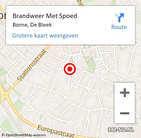 Locatie op kaart van de 112 melding: Brandweer Met Spoed Naar Borne, De Bleek op 13 december 2023 12:17