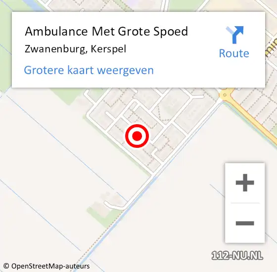 Locatie op kaart van de 112 melding: Ambulance Met Grote Spoed Naar Zwanenburg, Kerspel op 13 december 2023 12:37