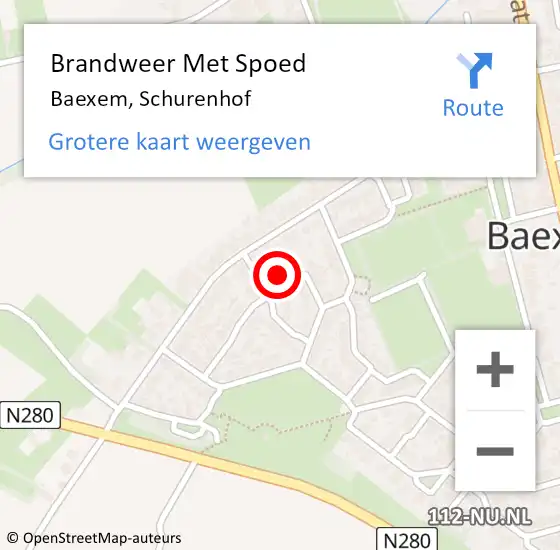 Locatie op kaart van de 112 melding: Brandweer Met Spoed Naar Baexem, Schurenhof op 13 december 2023 12:53