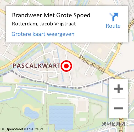 Locatie op kaart van de 112 melding: Brandweer Met Grote Spoed Naar Rotterdam, Jacob Vrijstraat op 13 december 2023 13:08