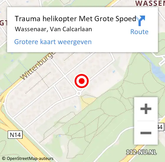 Locatie op kaart van de 112 melding: Trauma helikopter Met Grote Spoed Naar Wassenaar, Van Calcarlaan op 13 december 2023 13:45