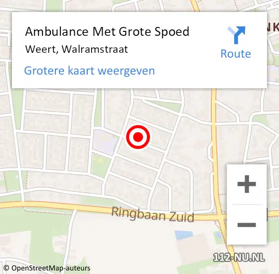 Locatie op kaart van de 112 melding: Ambulance Met Grote Spoed Naar Weert, Walramstraat op 13 december 2023 13:57