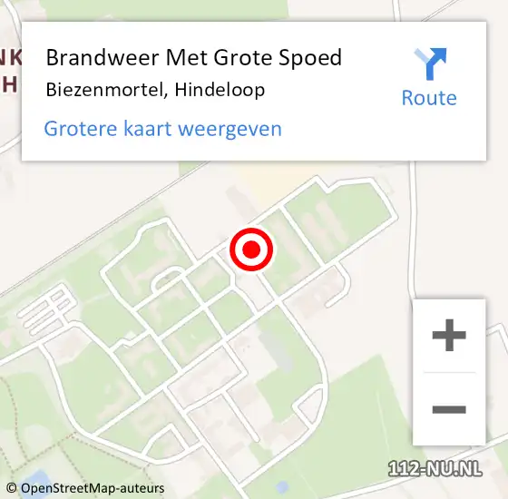 Locatie op kaart van de 112 melding: Brandweer Met Grote Spoed Naar Biezenmortel, Hindeloop op 13 december 2023 14:11