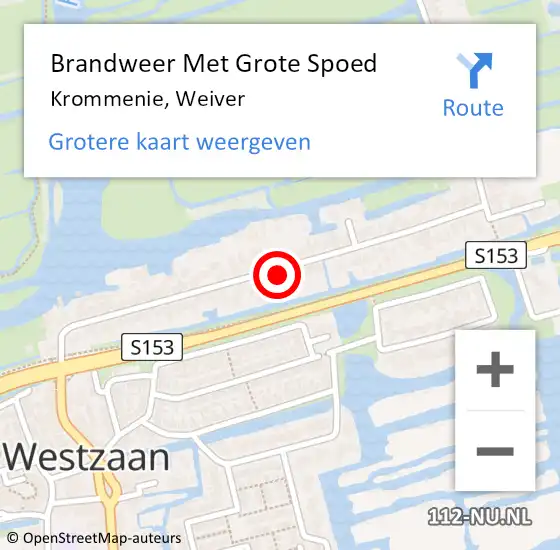 Locatie op kaart van de 112 melding: Brandweer Met Grote Spoed Naar Krommenie, Weiver op 13 december 2023 14:14