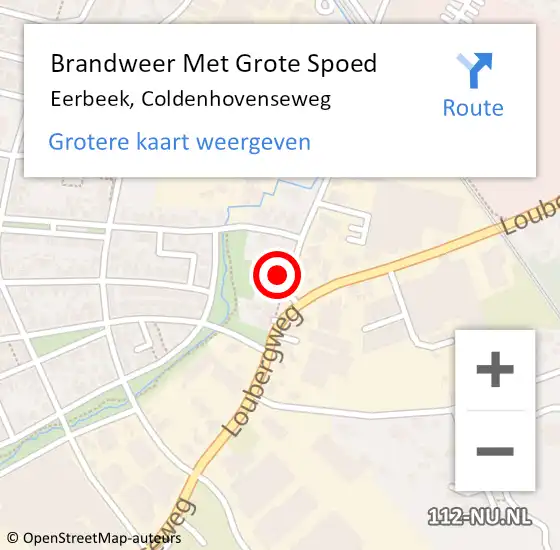 Locatie op kaart van de 112 melding: Brandweer Met Grote Spoed Naar Eerbeek, Coldenhovenseweg op 13 december 2023 14:21