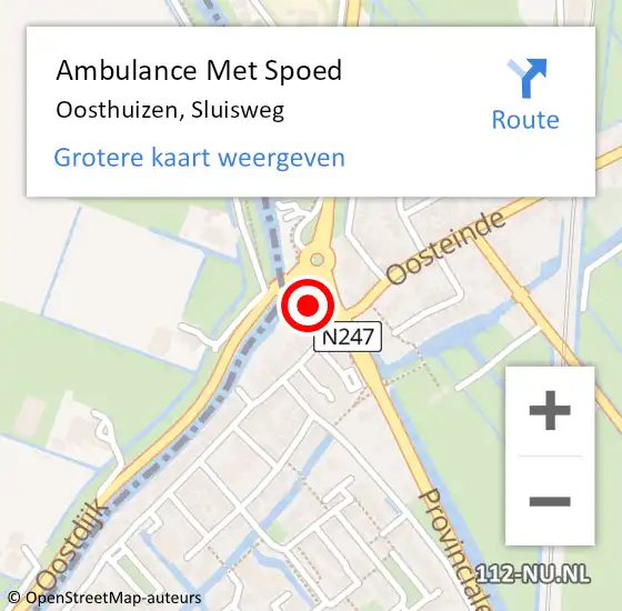 Locatie op kaart van de 112 melding: Ambulance Met Spoed Naar Oosthuizen, Sluisweg op 13 december 2023 15:06