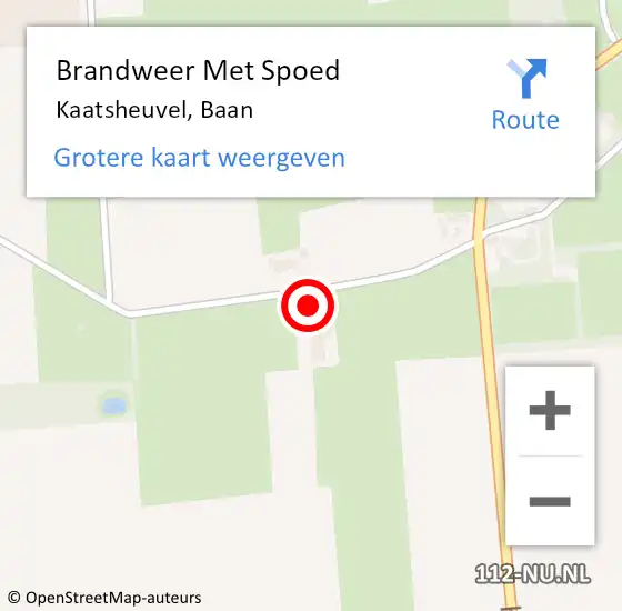 Locatie op kaart van de 112 melding: Brandweer Met Spoed Naar Kaatsheuvel, Baan op 13 december 2023 16:30