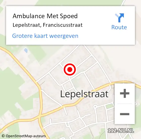 Locatie op kaart van de 112 melding: Ambulance Met Spoed Naar Lepelstraat, Franciscusstraat op 18 september 2014 12:33