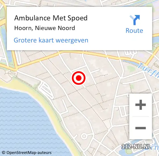 Locatie op kaart van de 112 melding: Ambulance Met Spoed Naar Hoorn, Nieuwe Noord op 13 december 2023 17:15