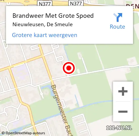 Locatie op kaart van de 112 melding: Brandweer Met Grote Spoed Naar Nieuwleusen, De Smeule op 13 december 2023 18:25