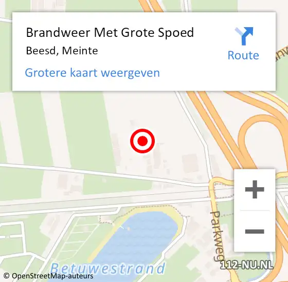 Locatie op kaart van de 112 melding: Brandweer Met Grote Spoed Naar Beesd, Meinte op 13 december 2023 18:26