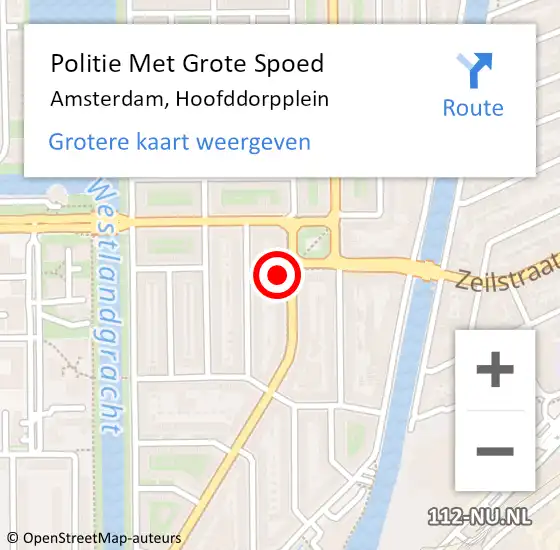 Locatie op kaart van de 112 melding: Politie Met Grote Spoed Naar Amsterdam, Hoofddorpplein op 13 december 2023 18:45
