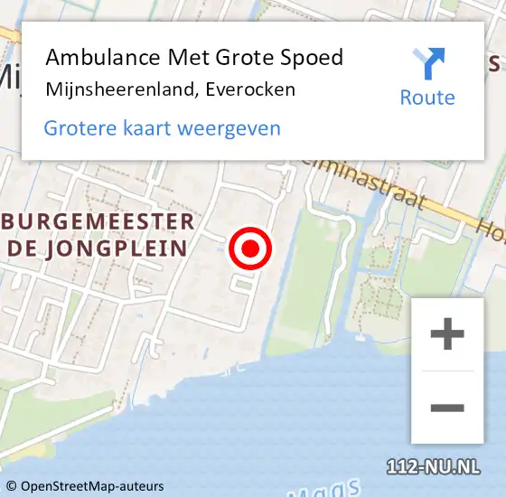Locatie op kaart van de 112 melding: Ambulance Met Grote Spoed Naar Mijnsheerenland, Everocken op 13 december 2023 19:03
